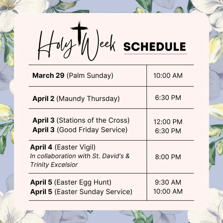 Holy Week 2026 Calendar